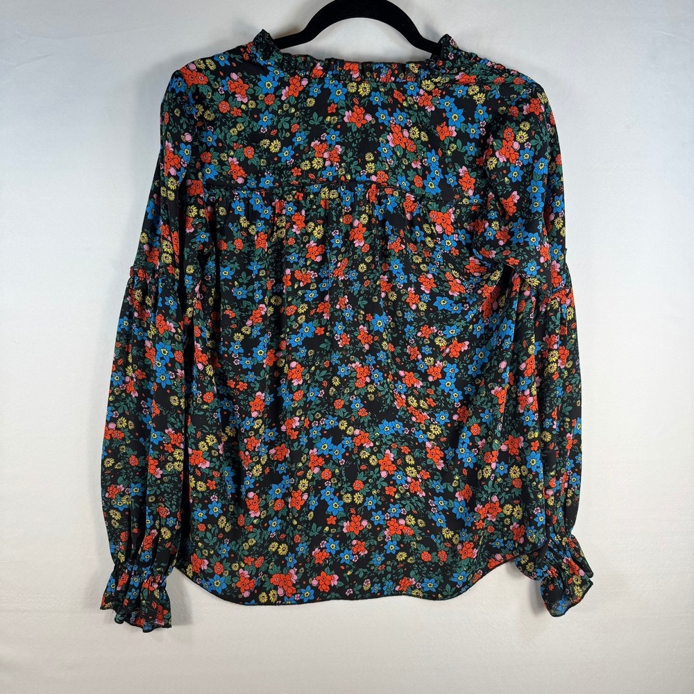 Philosophy Republic Clothing Womens Small Floral Blouse Multi Color Ruffle Top - Picture 2 of 7